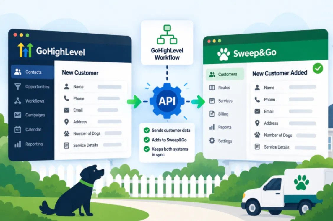 Auto-Add New Customers from GoHighLevel to Sweep&Go