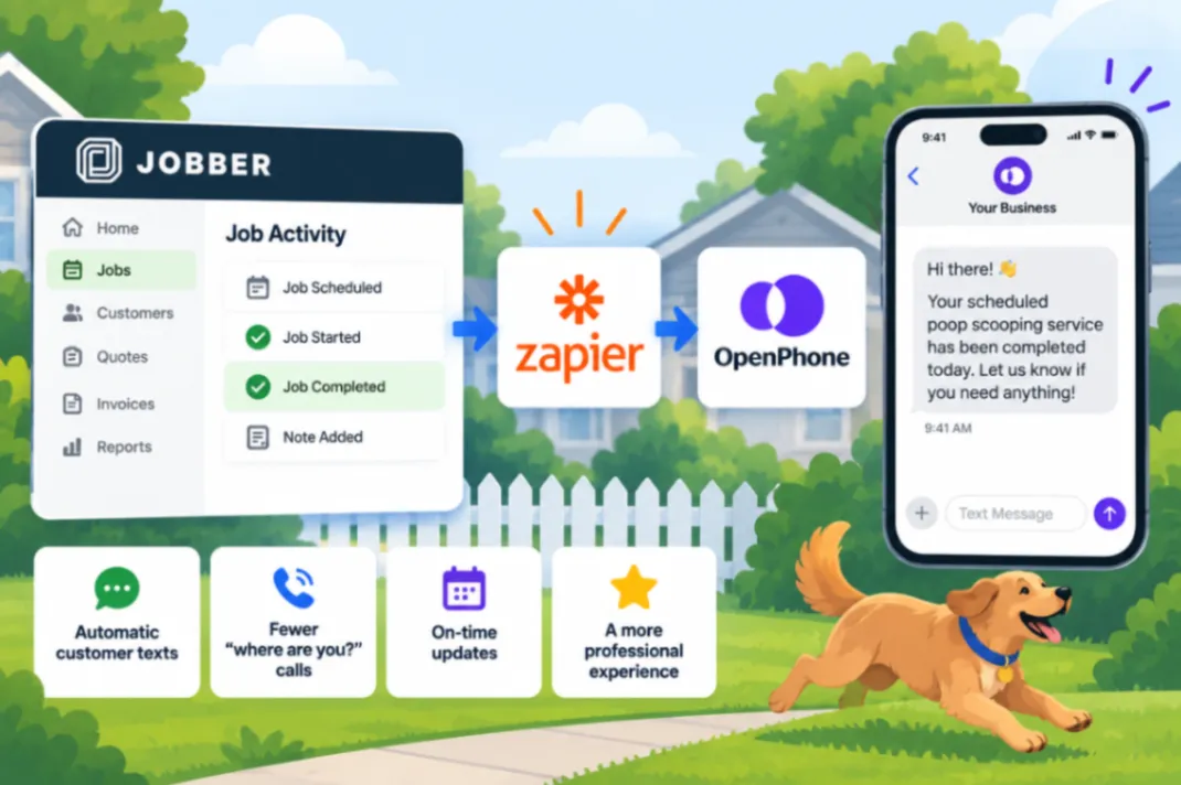 Automate Jobber Text Notifications with OpenPhone and Zapier