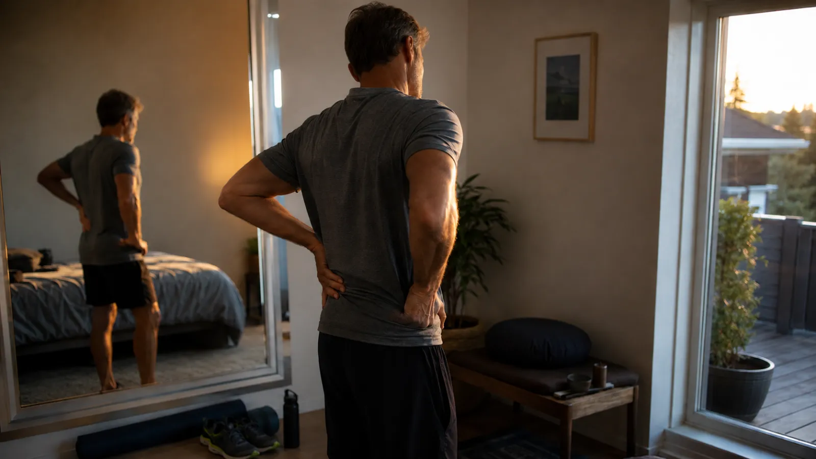 Consistent morning routine of meditation, walking, running, and yoga teaches the importance of listening to the body, adapting exercise habits, and responding wisely to lower back pain.