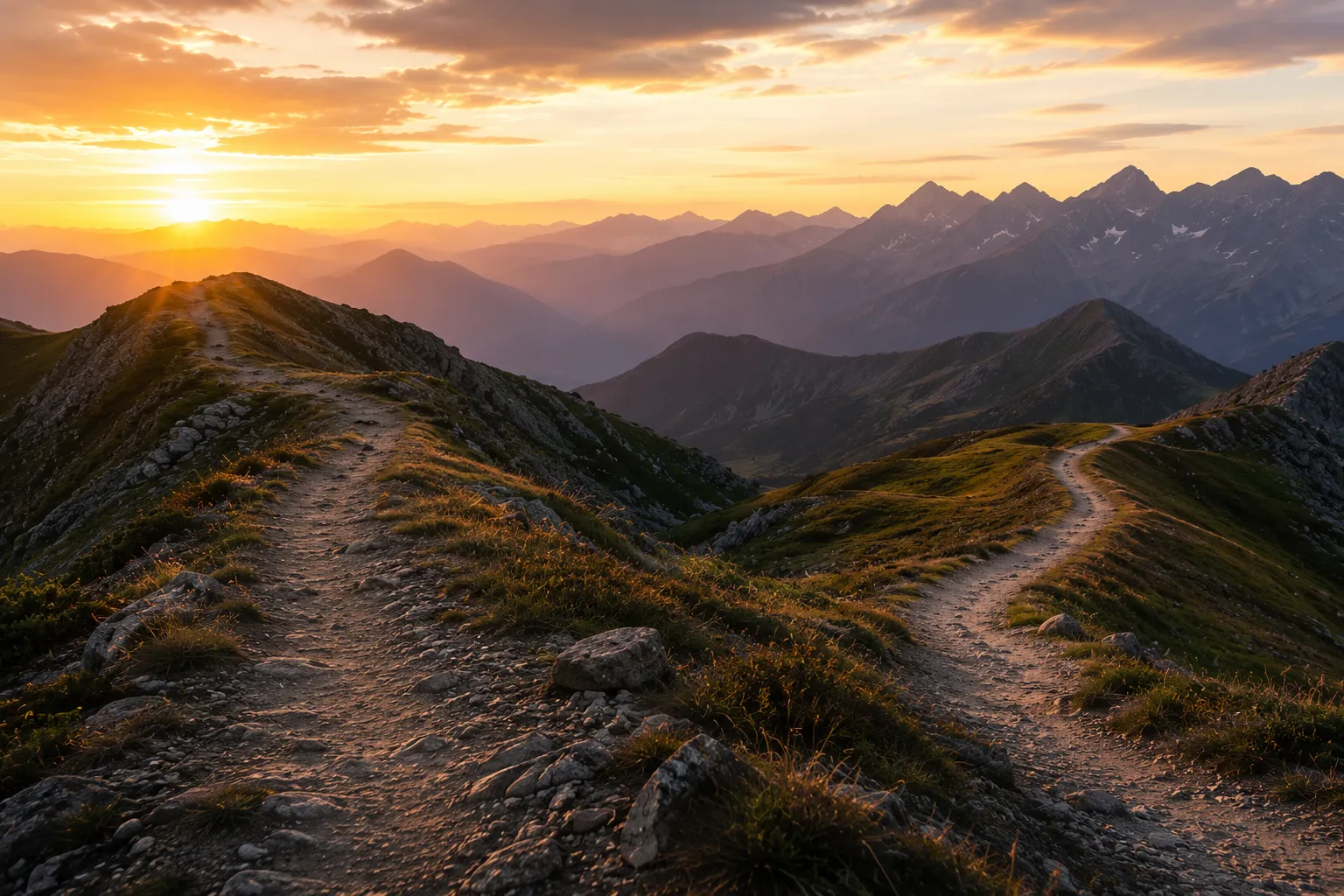 Forking mountain trails symbolize leadership, self-trust, confident decision-making, and knowing when to ask others for help and support.